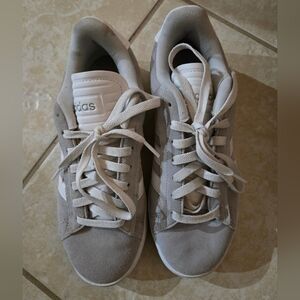 Adidas Women's Light Gray Suede Sneakers